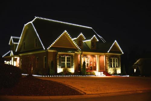 this image shows christmas light installation in El Dorado Hills, CA